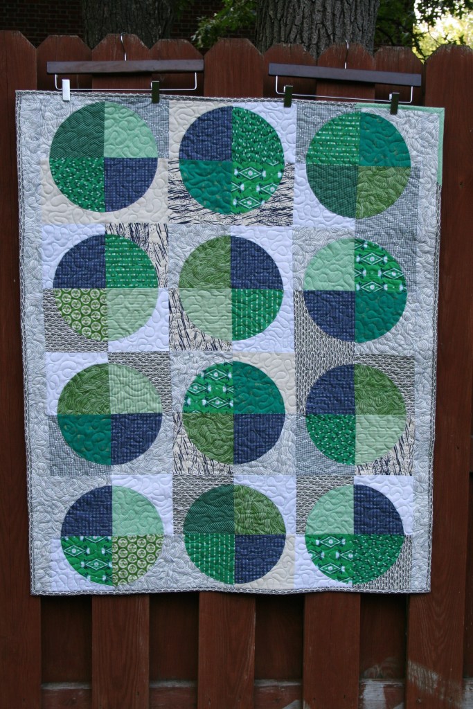 Mason's quilt, made with quarter-circle blocks